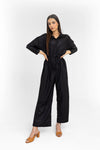 Wide-leg Jumpsuit in Black JUMPSUIT ATTIR-WOMEN