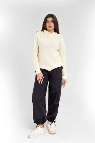 Nylon Parachute Trouser in Black