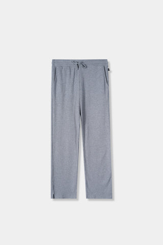 Waffle Textured Wide-leg Trouser in Grey Marl
