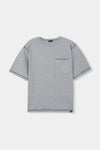 Contrast-Stitch Oversized T-shirt in Green TEE ATTIR-UNISEX