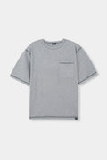 Contrast-Stitch Oversized T-shirt in Green TEE ATTIR-UNISEX