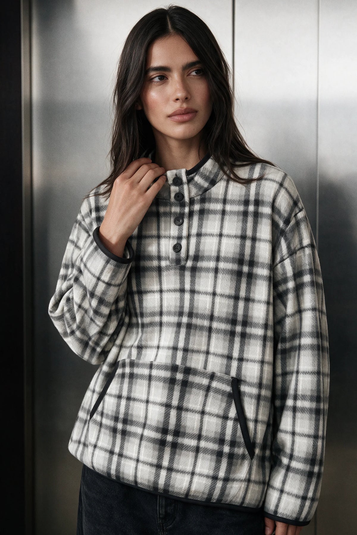 Flannel Mock Neck / GREY FLANNEL MOCKNECK ATTIR-MEN