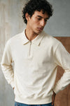 Relaxed-fit Zip-up Polo Shirt / WHITE POLO ATTIR-MEN