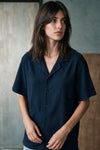 Smock Camp Collar Shirt / NAVY SHIRT ATTIR-UNISEX