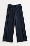 Reverse Pleated Twill Pants / NAVY PANT ATTIR-WOMEN