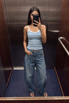 Striped Sleeveless Top in White TOP ATTIR-WOMEN