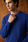 Rib-Knit Cardigan Jumper in Lapis Blue CARDIGAN ATTIR-MEN
