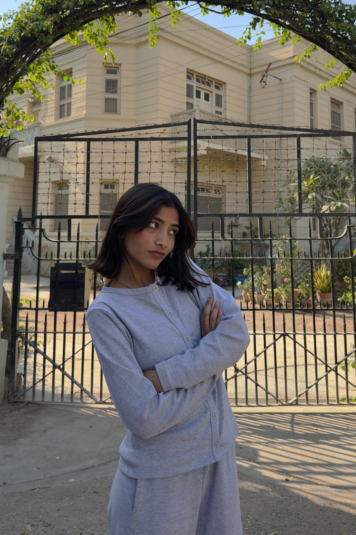 Stretchy Co-ord Set in Grey Marl