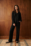 Pleated Co-ord Set in Ink Black SET ATTIR-WOMEN
