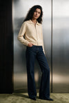 Zip Up Knitted Jumper / BEIGE SWEATER ATTIR-WOMEN