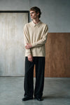 Contrast Collar Polo Shirt / BEIGE POLO ATTIR-MEN