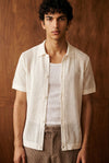 Crochet Button Down Shirt in Cream SHIRT ATTIR-MEN
