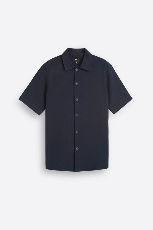 Creased-Effect Shirt in Blue
