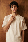 Relaxed Crochet Sleeve Raglan Tee in Cream TEE ATTIR-UNISEX