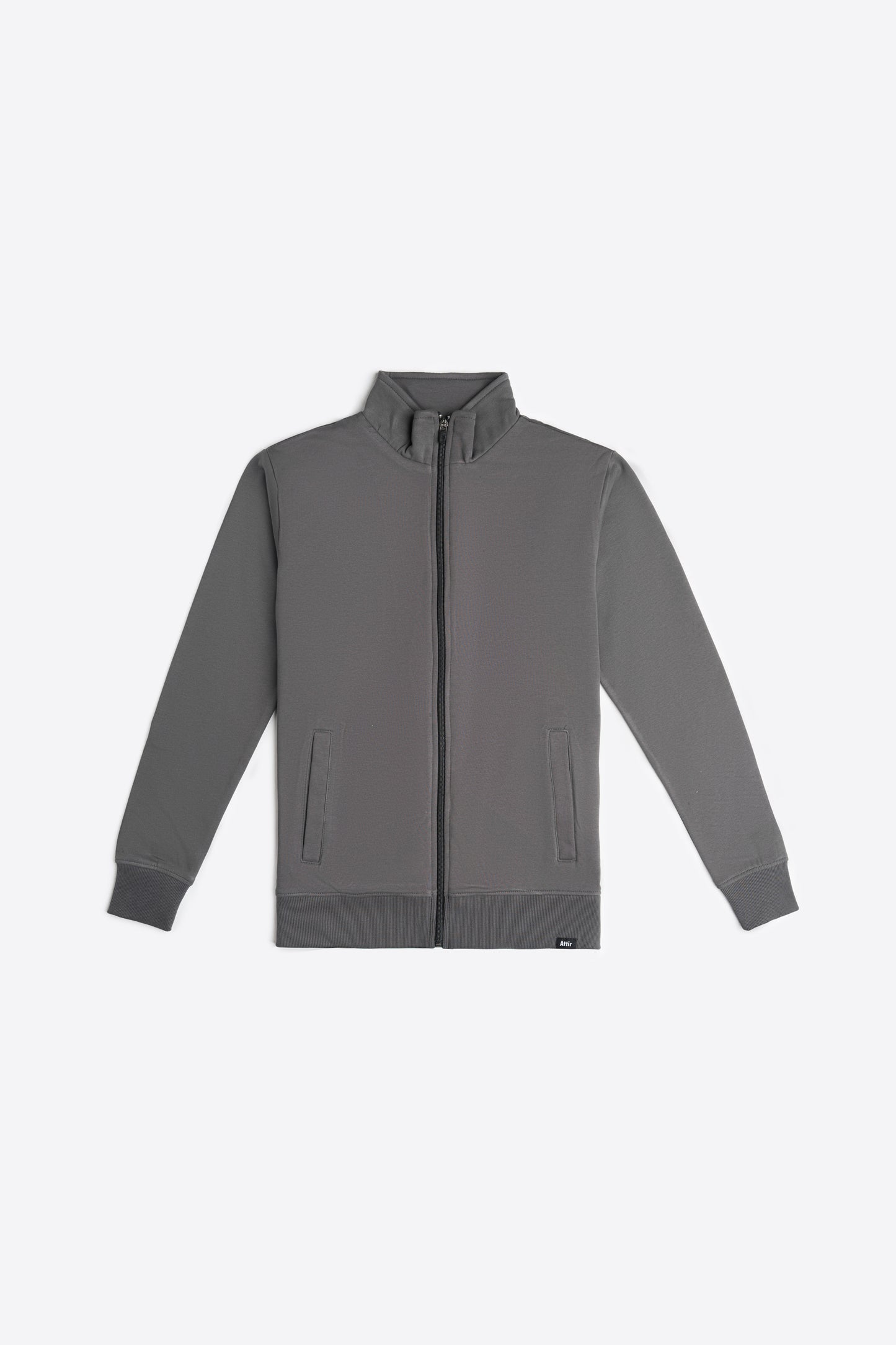Mock Neck Zipper in Deep Charcoal