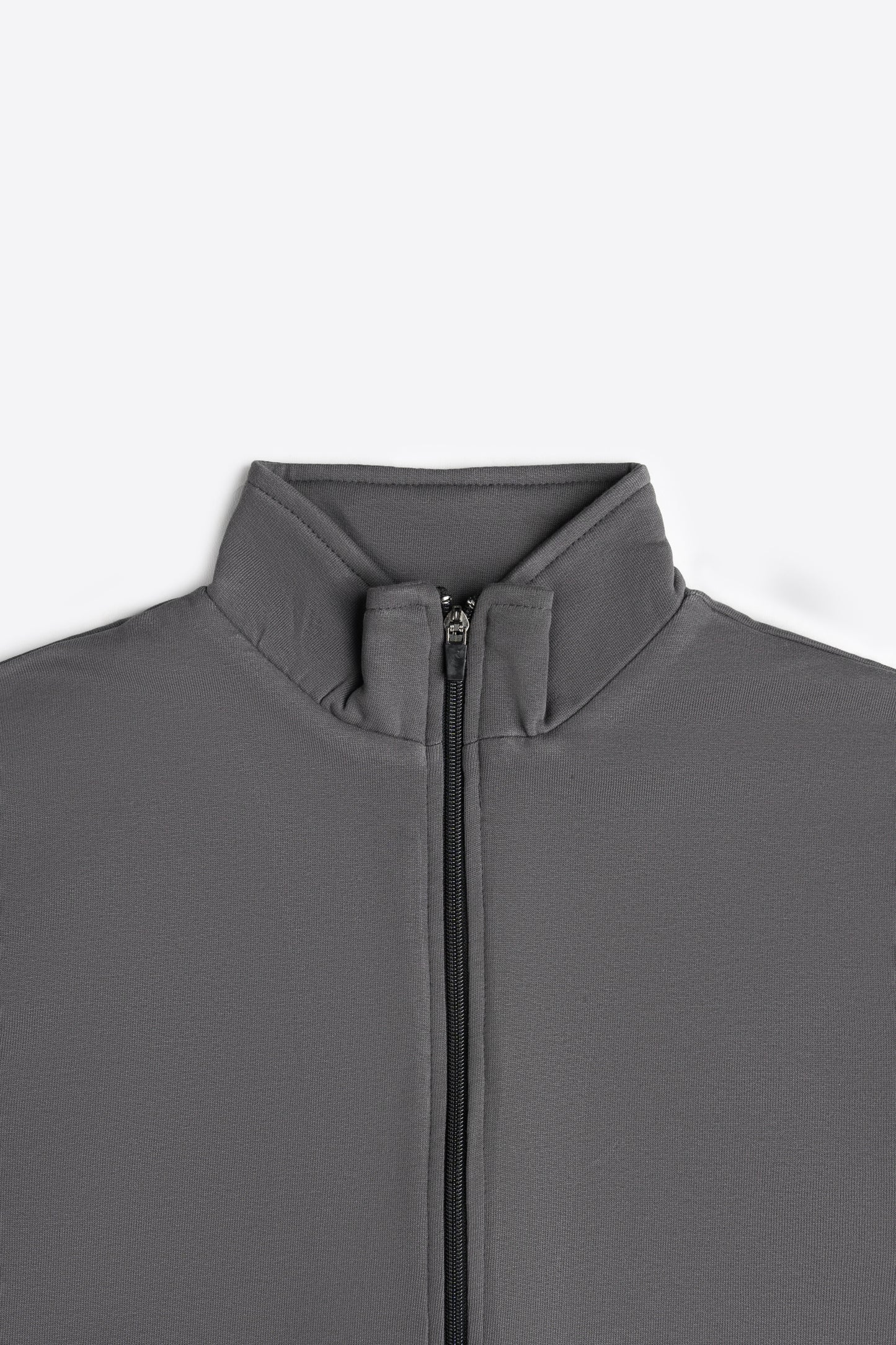 Mock Neck Zipper in Deep Charcoal
