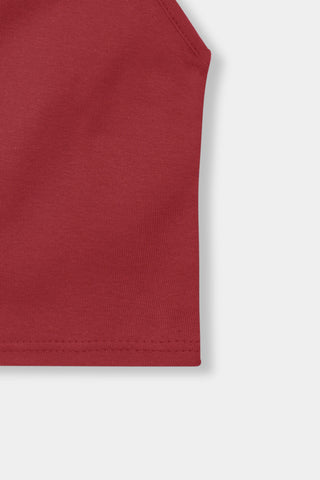 Sleeveless Crop Top in Crimson