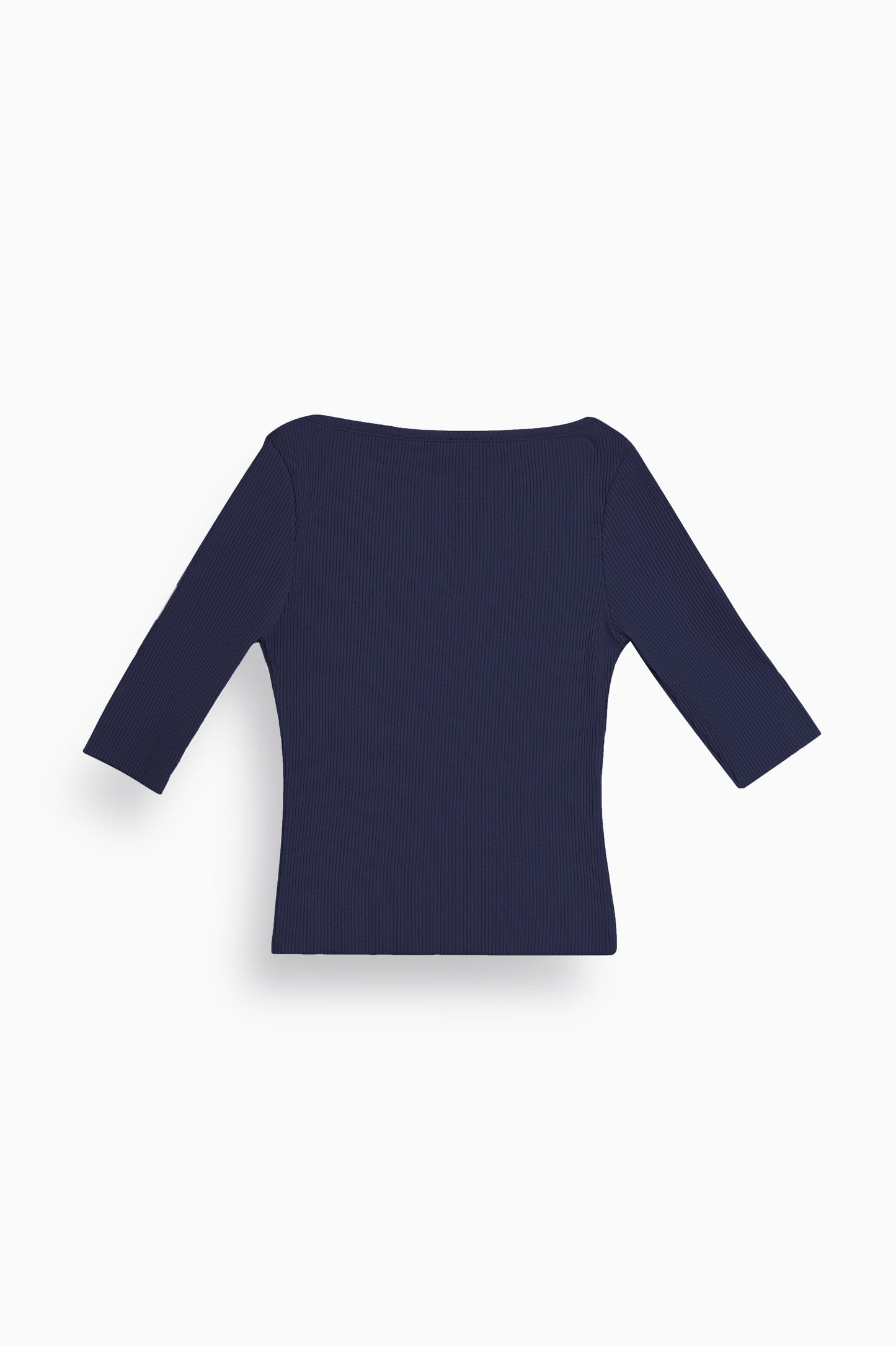 Ribbed Square Neck Top in Deep Blue