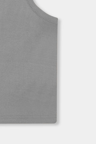 Rib-Knit Tank Top in Space Grey