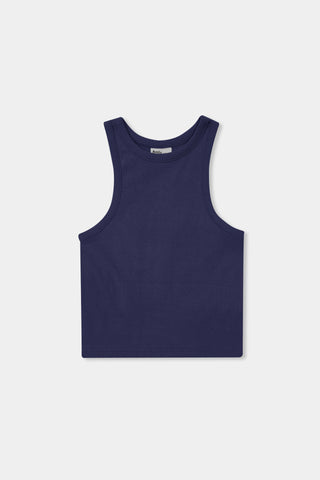 Rib-Knit Tank Top in Navy