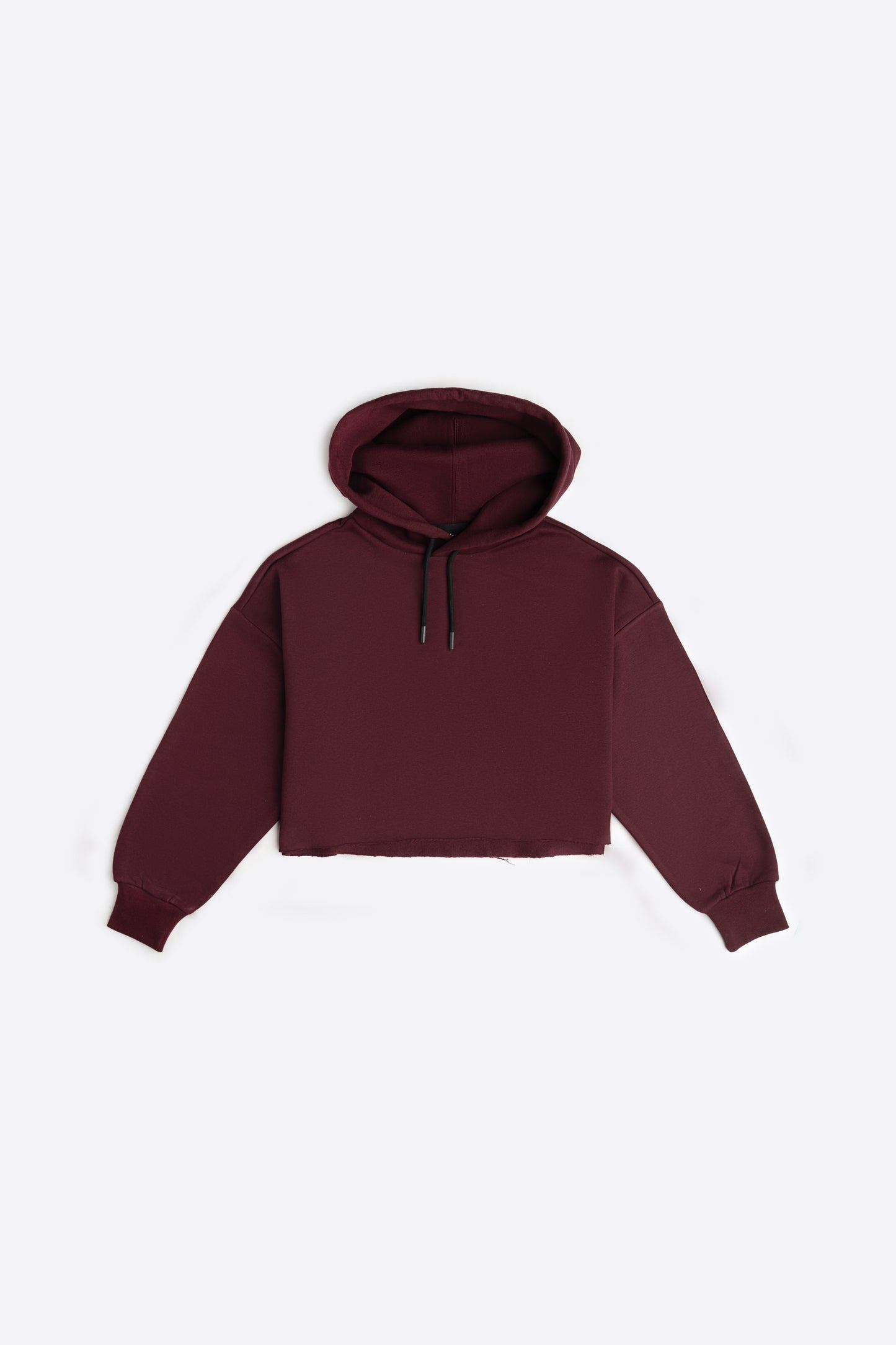 Oversized Crop Hoodie in Wine