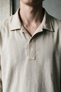 Long Sleeves Placket Detail Shirt / BEIGE SHIRT ATTIR-MEN