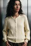 Puff Sleeve Brushed Cardigan / OFF-WHITE SWEATER ATTIR-WOMEN