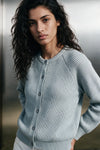 Brushed Raglan Cardigan / Aqua Blue SWEATER ATTIR-WOMEN