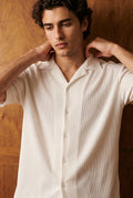 Waffle Textured Resort Shirt in White SHIRT ATTIR-MEN