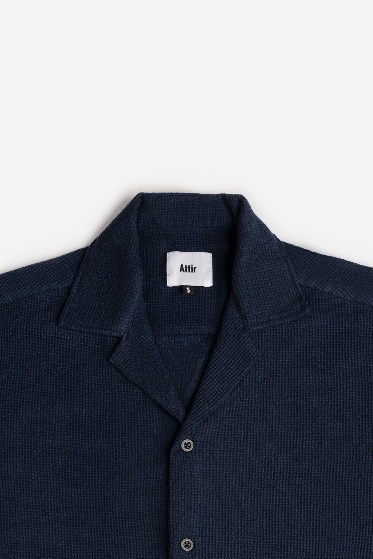 Waffle Textured Shirt in Midnight Blue