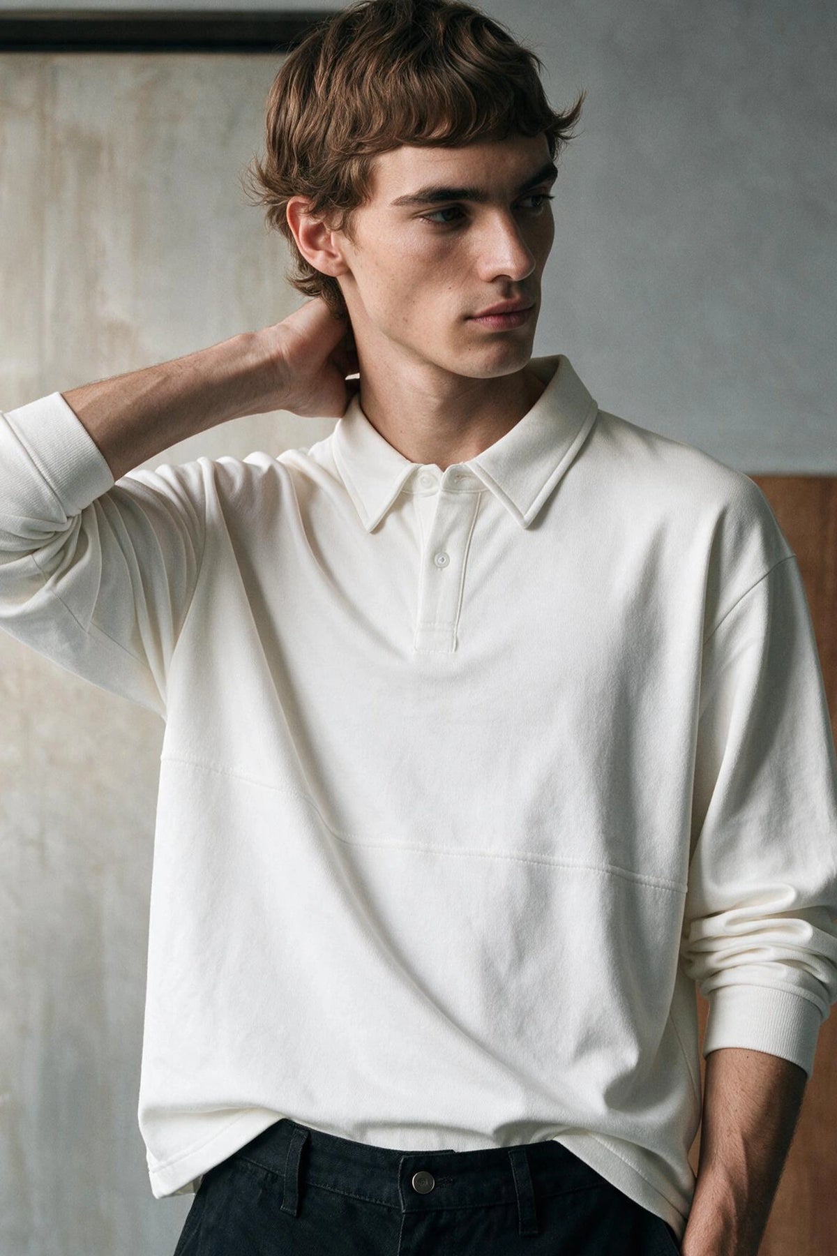 Relaxed-fit Terry Polo Shirt / WHITE POLO ATTIR-MEN