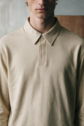 Contrast Collar Polo Shirt / BEIGE POLO ATTIR-MEN