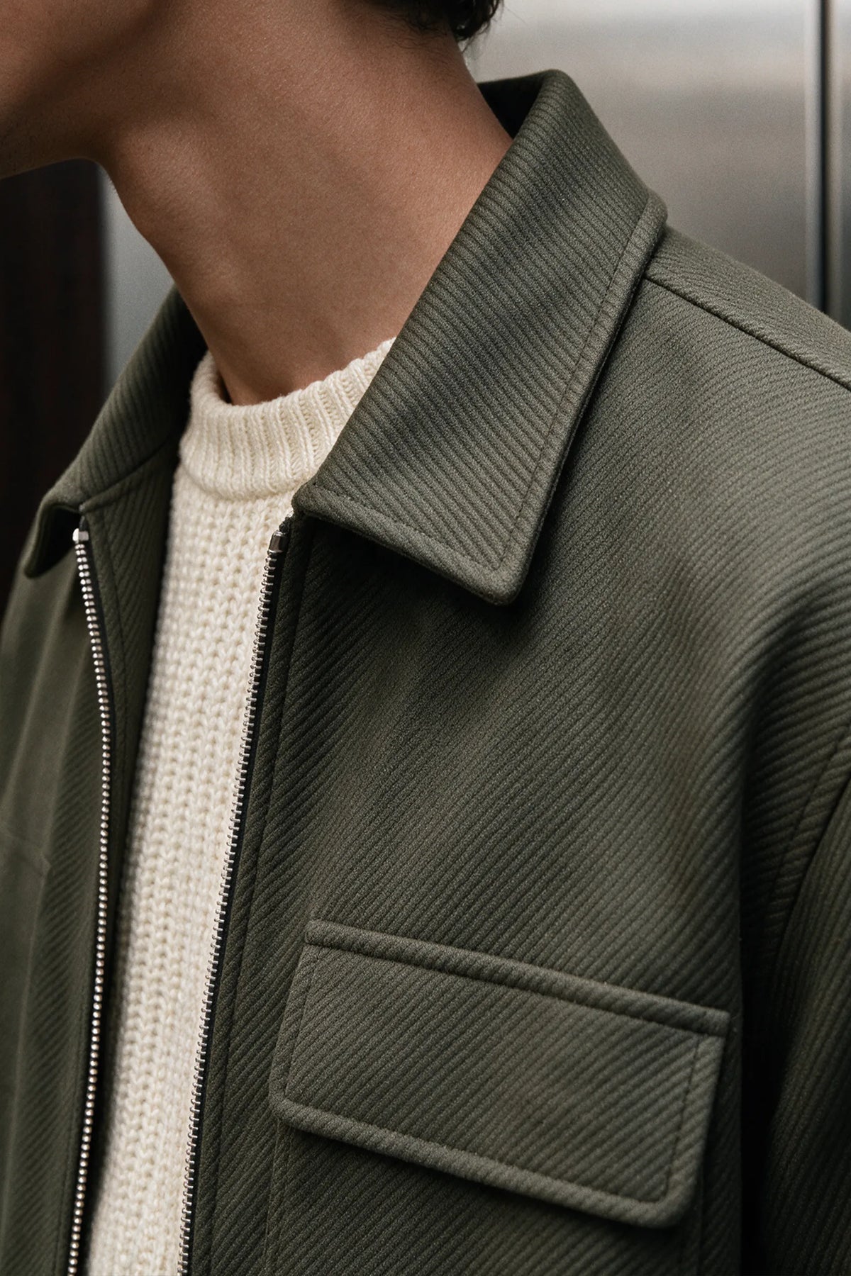 Twill Weave Wool Jacket / OLIVE JACKET ATTIR-MEN