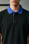 Contrast Collar Detail Polo Shirt / BLACK POLO ATTIR-MEN
