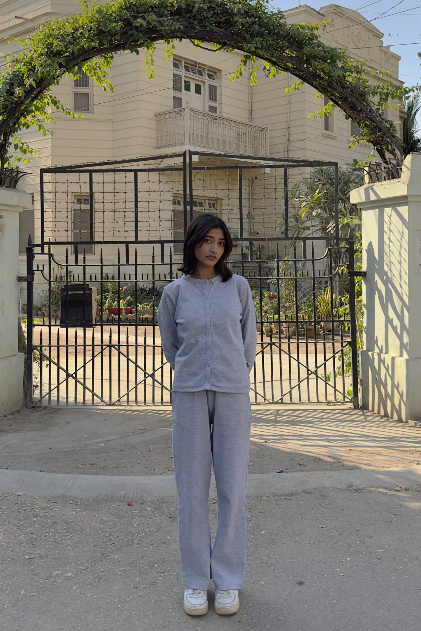 Stretchy Co-ord Set in Grey Marl