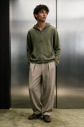 Waffle Zipper Hoodie / OLIVE HOODIE ATTIR-MEN