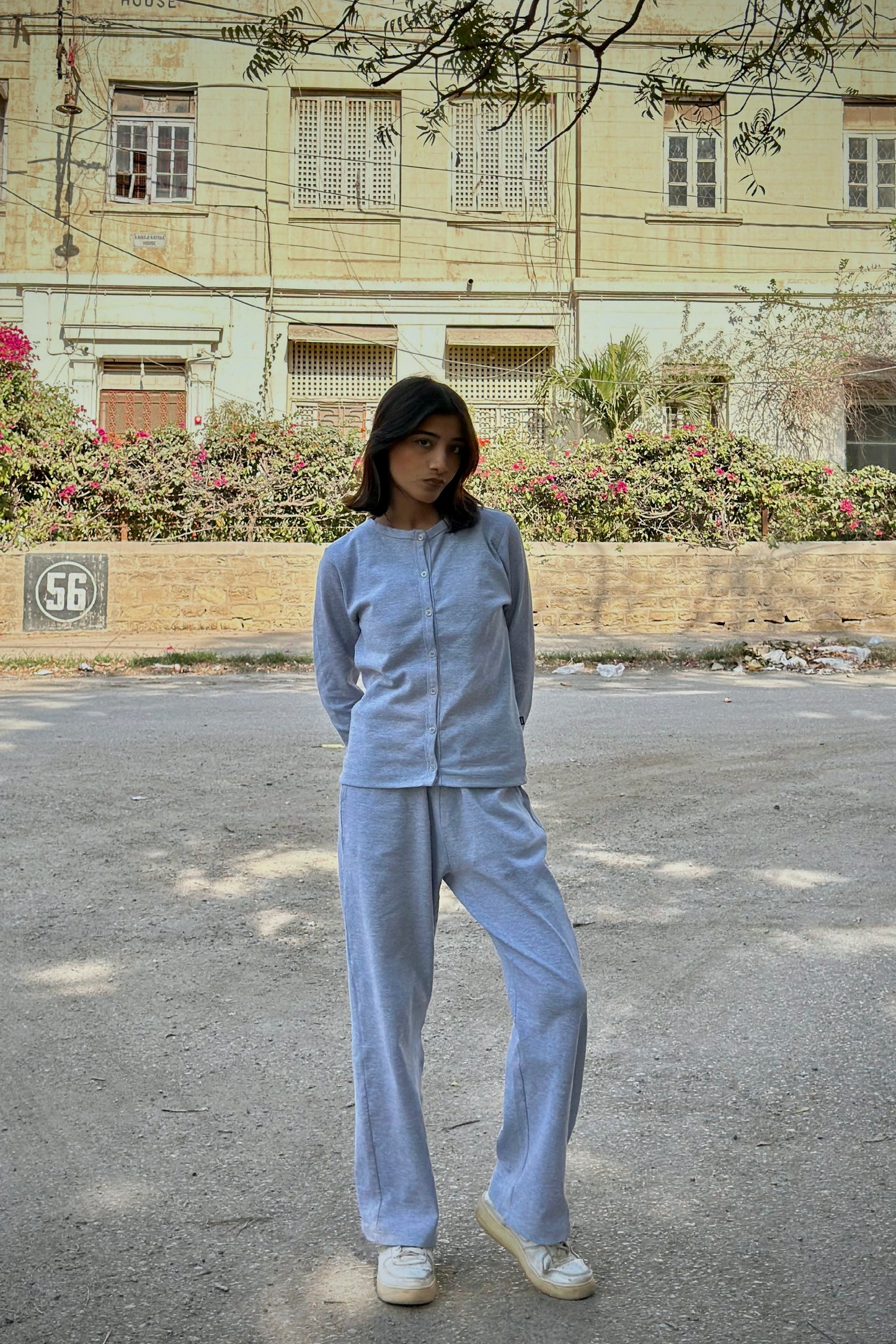 Stretchy Co-ord Set in Grey Marl
