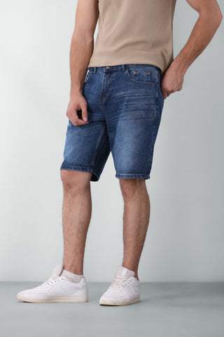 Boxy Fit Camp Collar Flannel Shirt in Blue