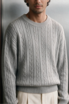 Classic Cable Knit Pullover / GREY SWEATER ATTIR-MEN