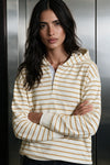 Striped Pullover Hoodie / MUSTARD HOODIE ATTIR-WOMEN