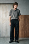 Relaxed Double Pleats Twill Pant / BLACK PANT ATTIR-MEN