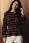 Crochet Knit Peplum Top / BROWN TOP ATTIR-WOMEN