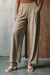 Reverse Pleated Technical Trouser / KHAKI TROUSER ATTIR-WOMEN