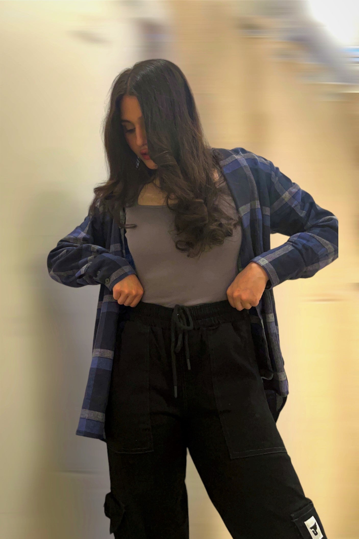 Oversized Shirt in Indigo Flannel Weave