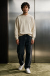 Neck Detail Fleece Sweatshirt / CREAM SWEATSHIRT ATTIR-UNISEX