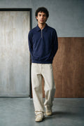 Relaxed-fit Zip-up Polo Shirt / NAVY POLO ATTIR-MEN