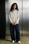 Structured Oversized Hoodie / MELANGE BEIGE HOODIE ATTIR-WOMEN