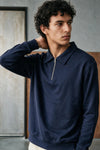 Relaxed-fit Zip-up Polo Shirt / NAVY POLO ATTIR-MEN