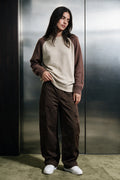 Raglan Knit Sweater / BROWN & KHAKI SWEATER ATTIR-UNISEX