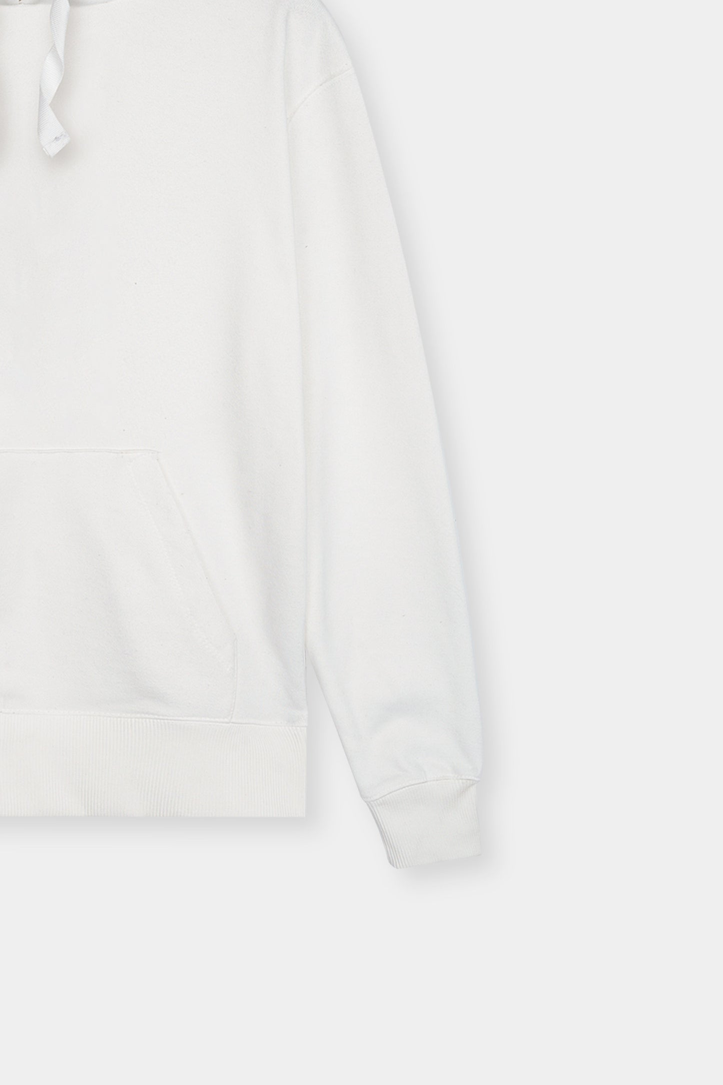 Basic Hoodie in White Terry